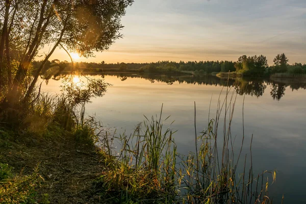 Tôt Matin Sur Rivage Carrière Fin Été Les Derniers Jours — Photo