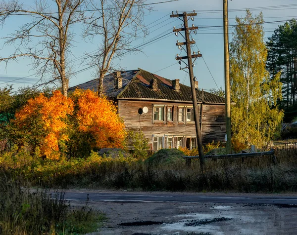 Khitola Village Karelia Russia October 2019 Sunny Morning Karelia — Stock Photo, Image