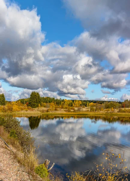 Hitolanyarvi Gölü Karelia Rusya Ekim 2019 Karelia Güneşli Bir Gün — Stok fotoğraf
