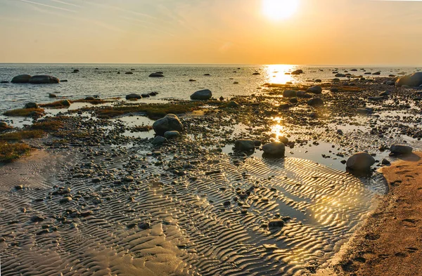 Finska Viken Komarovo Leningradregionen Ryssland September 2020 Solnedgång Vid Finska — Stockfoto