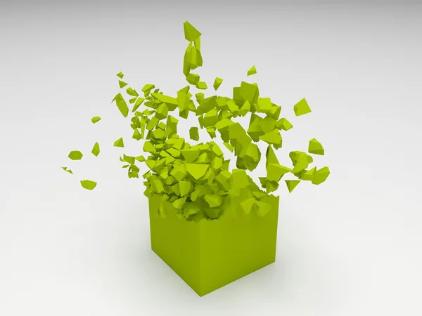 Groene verleende kubus — Stockfoto