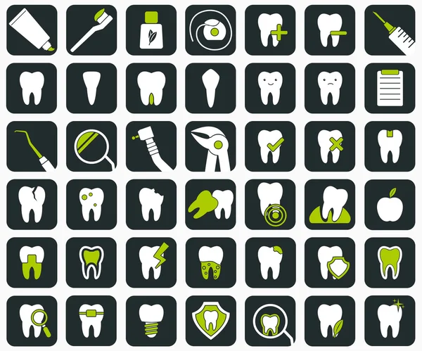 Ensemble d'icônes dentaires . — Image vectorielle