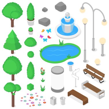 Park öğeleri kümesi.