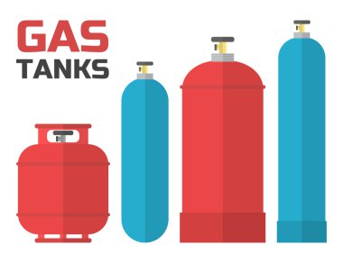 Gaz tankları seti.
