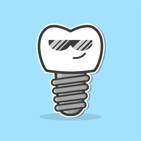 Cartoon dental implant. — Stockvector