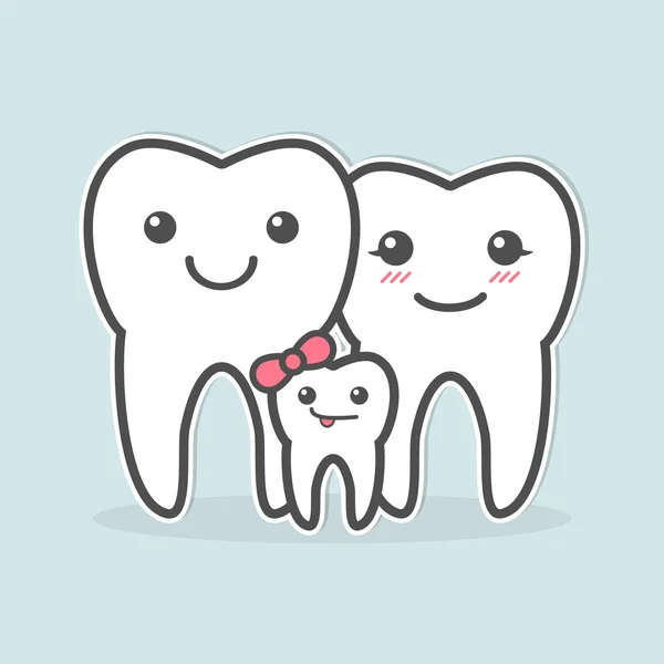 Familia de dientes sanos . — Vector de stock