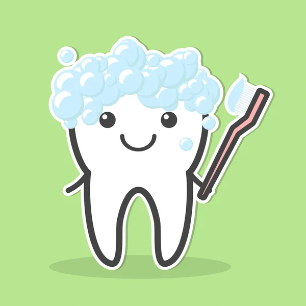 Brosse à dents et à dents . — Image vectorielle
