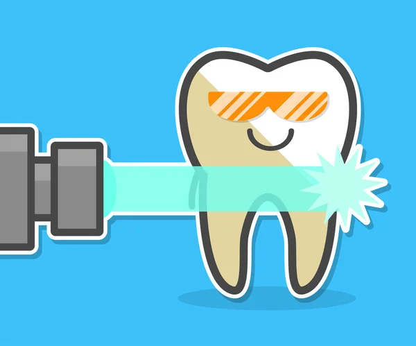 Concept de blanchiment des dents au laser . — Image vectorielle