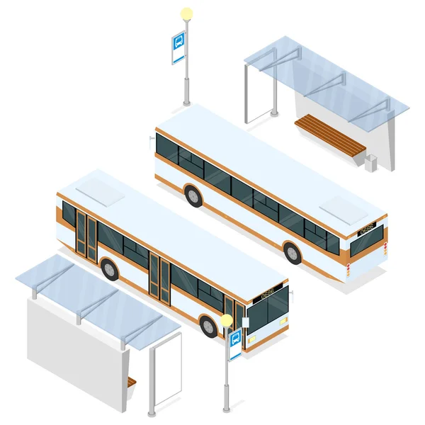 Bus and shelter. — Stock Vector