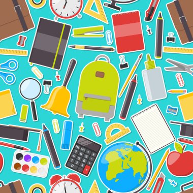okul malzemeleri seamless modeli.
