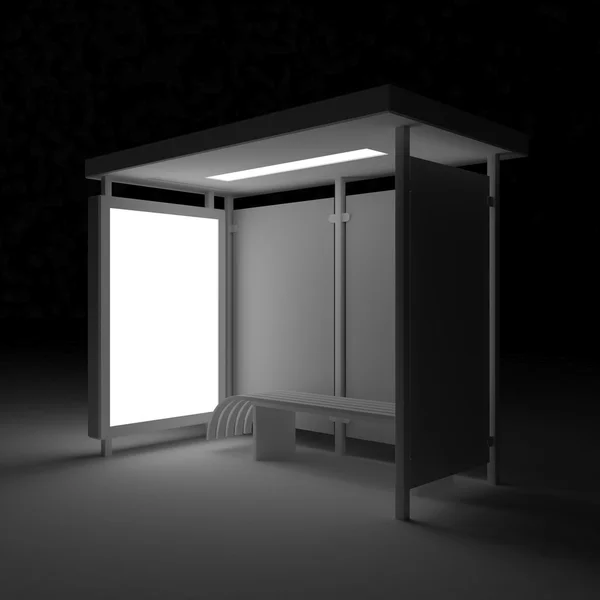3D render otobüs durağı