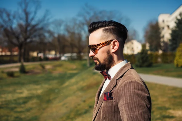 Man with a mustache and beard — Stock Photo, Image