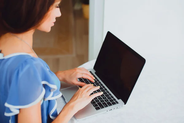 young lady working at home