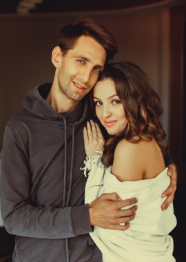 Genç güzel poz Çift