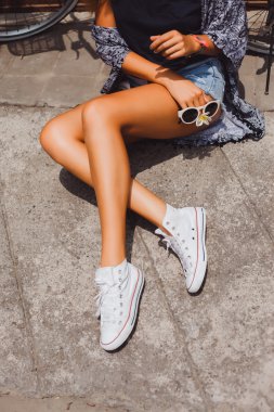 hipster girl with sunglasses