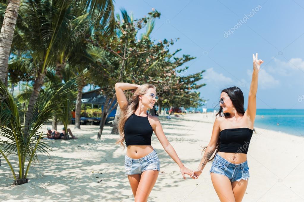 beautiful girls on the beach