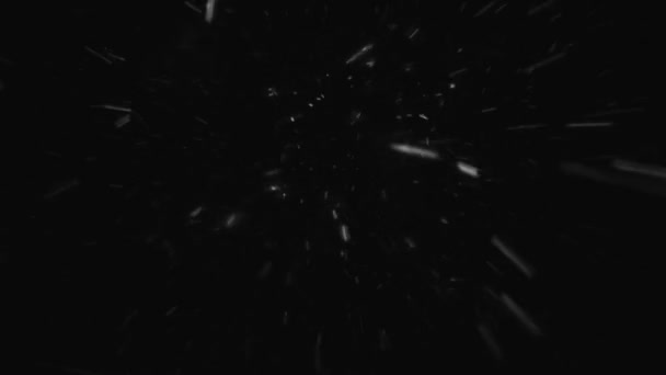 Fondo de nieve cayendo - copos de nieve durante la noche cielo oscuro — Vídeos de Stock