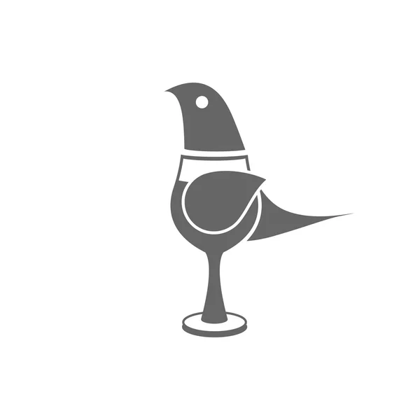 Vogelglaswein — Stockvektor
