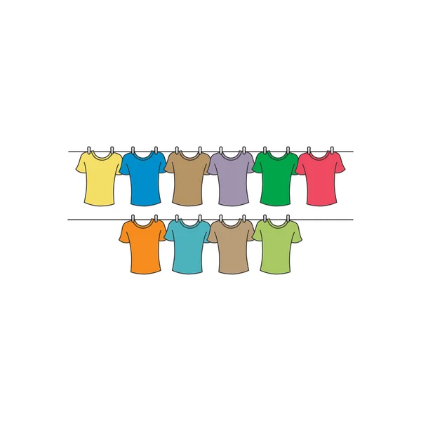 Barvy pro sušení trička — Stockový vektor