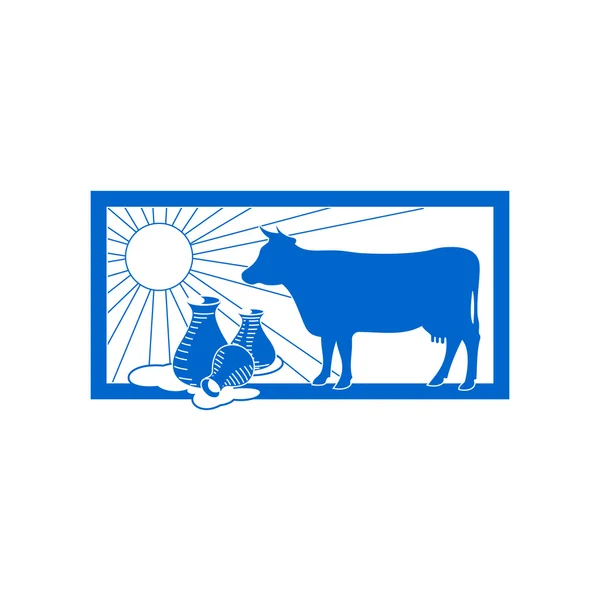 Süt Logo Süt İnekleri — Stok Vektör