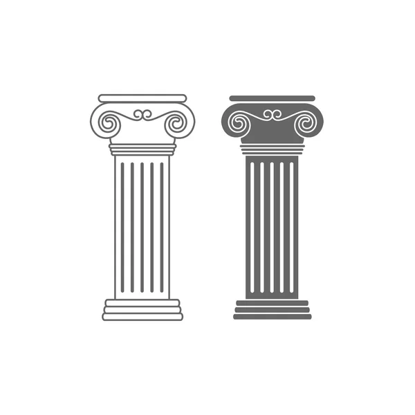 Ruinas de columnas jónicas — Vector de stock