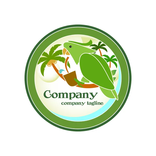 Jungle Drink Logo Papagaios —  Vetores de Stock
