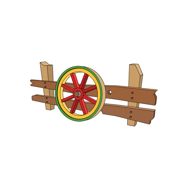 Деревянные телеги колесо — стоковый вектор