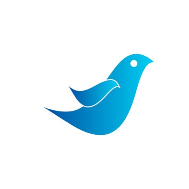 Güzel mavi basit kuş