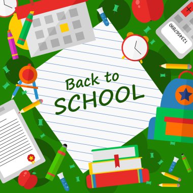 Metin vektör çizim ile okul poster geri