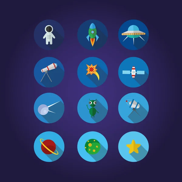 Iconos de espacio en círculo — Vector de stock