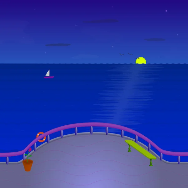 Vue sur mer calme — Image vectorielle