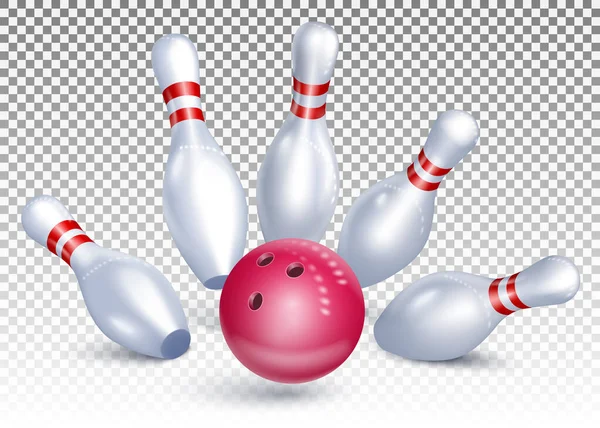 Bowlingball und Kegelnadeln — Stockvektor