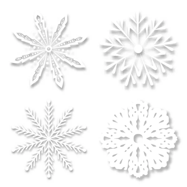 Papel copos de nieve vector — Vector de stock