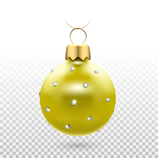 Bola de Navidad de oro brilla — Vector de stock