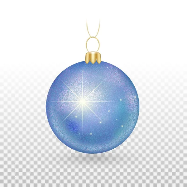 Bola de navidad brillante azul — Vector de stock