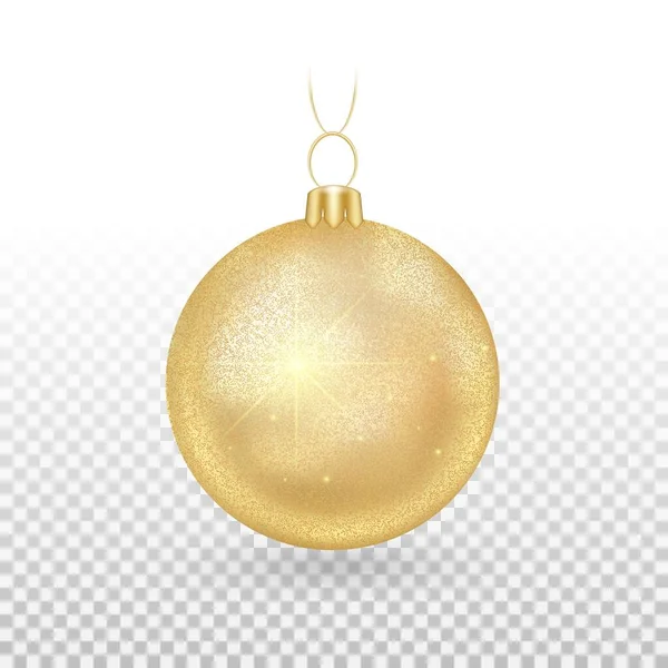 Brillante bola de año nuevo de oro — Vector de stock