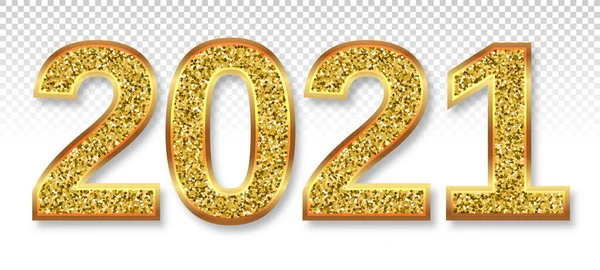 Goldener Glitzervektor 2021 — Stockvektor