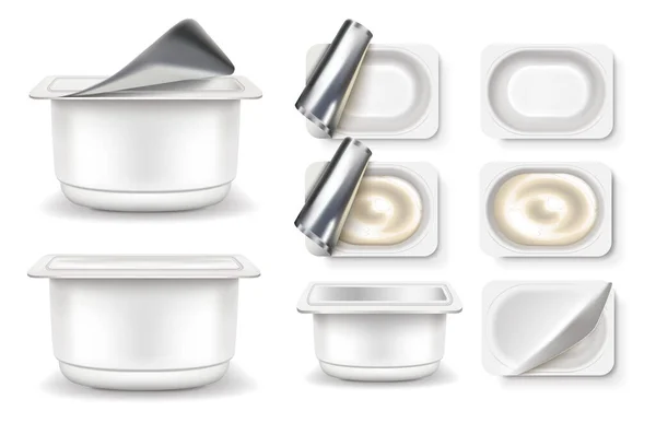 Набір упаковки йогурту — стоковий вектор