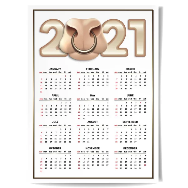 White bull calendar Vector Graphics