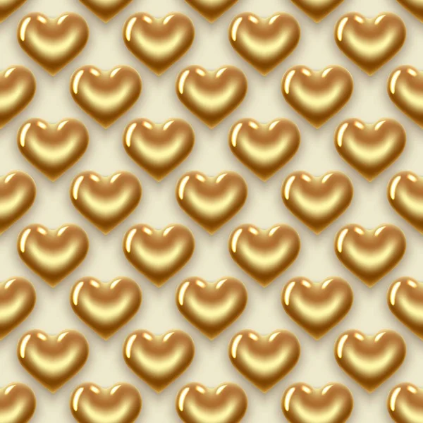 Gold hearts pattern — Stock Vector