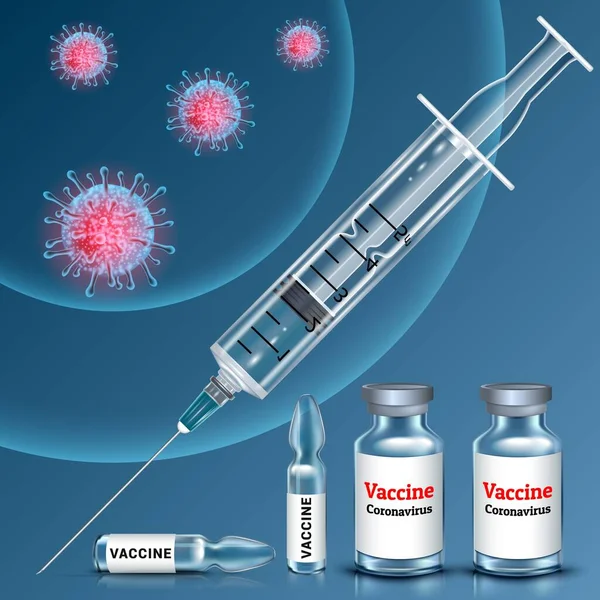 Vaccinazione banner corona virus covid 19 vettoriale eps 10 — Vettoriale Stock