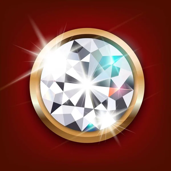 Edelstein Diamant Vektor auf rotem Hintergrund eps10 — Stockvektor