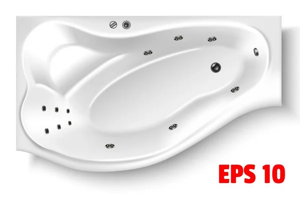 Bath white plumbing isolated vector realistic eps10 — Stock Vector