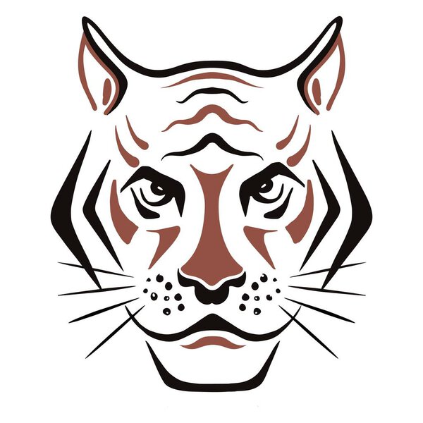 Tiger face sketch Freehand ink vector eps 10