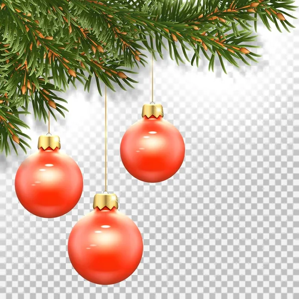 Julfana med tre bollar — Stock vektor