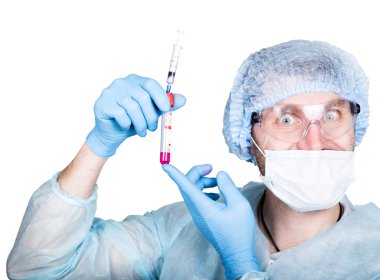 Şişeli komik, çılgın duygusal kimyager. gizli formüller üzerinde deney onun laboratuvardeli bilim adamı.