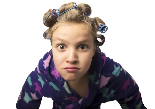Teenager Mädchen spielen Hausfrauen, machen Sie sich Frisuren und Make-up Spaß — Stockfoto