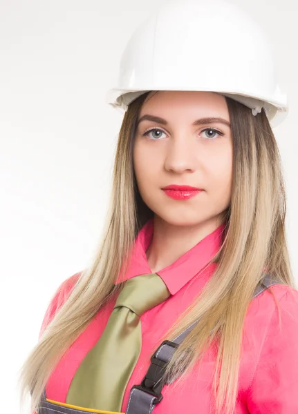 Krásná žena stavební inženýr drží plány. mladá žena architekt — Stock fotografie