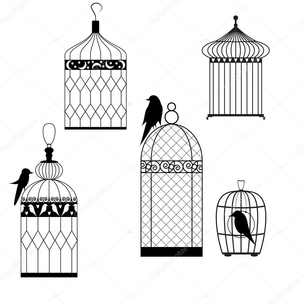 Set of birds cages