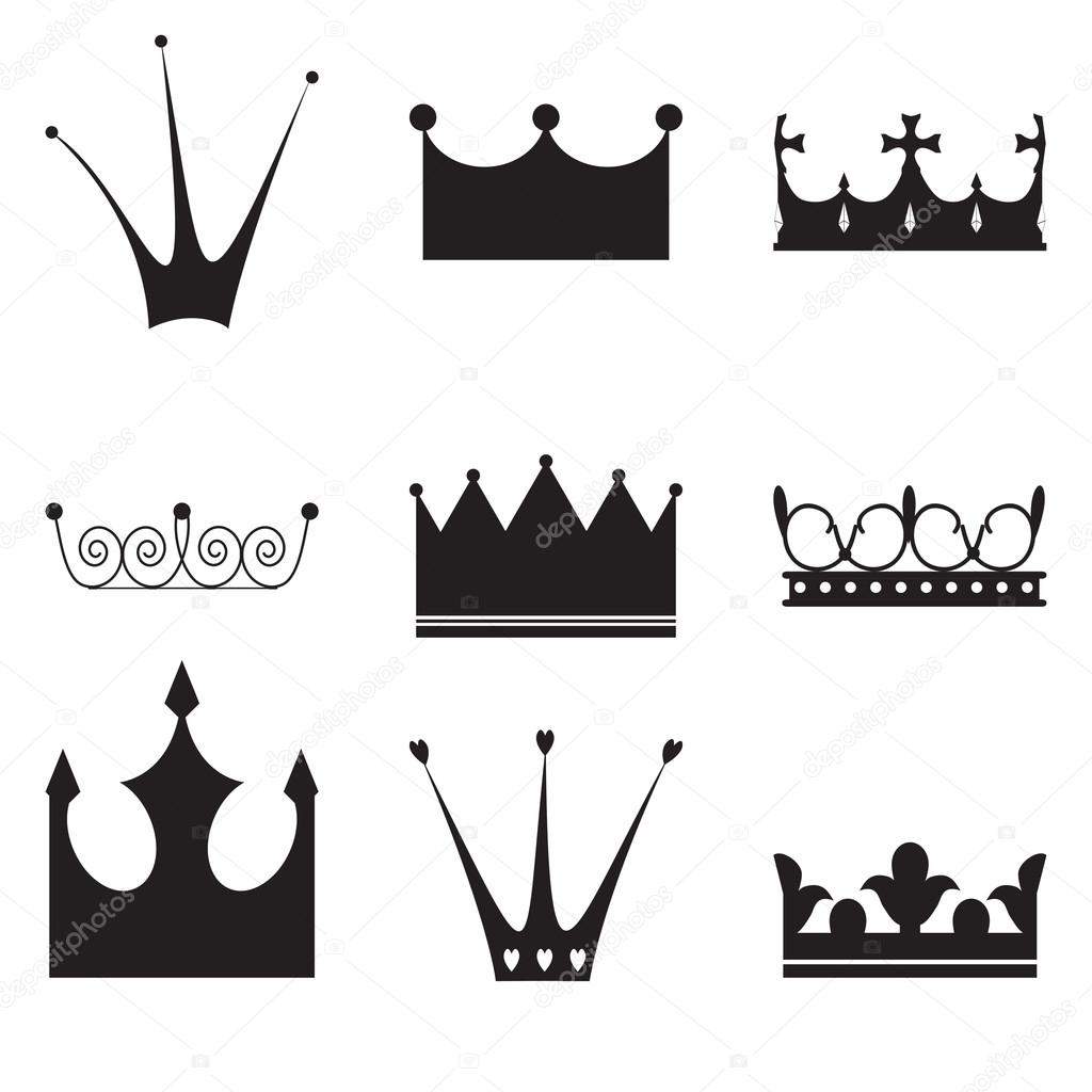 Black crown silhouettes.